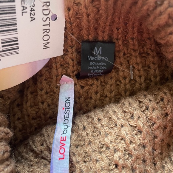 NWT Love By Design (from Nordstrom) brown knit cowl neck sweater size M - Picture 9 of 14